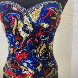 Oleg Cassini Size small/Sequin Cocktail strapless